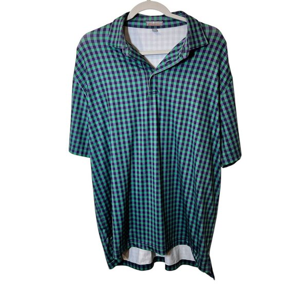 Peter Millar Other - Peter Millar Summer Comfort Mens Green & purple Plaid Polo Shirt L